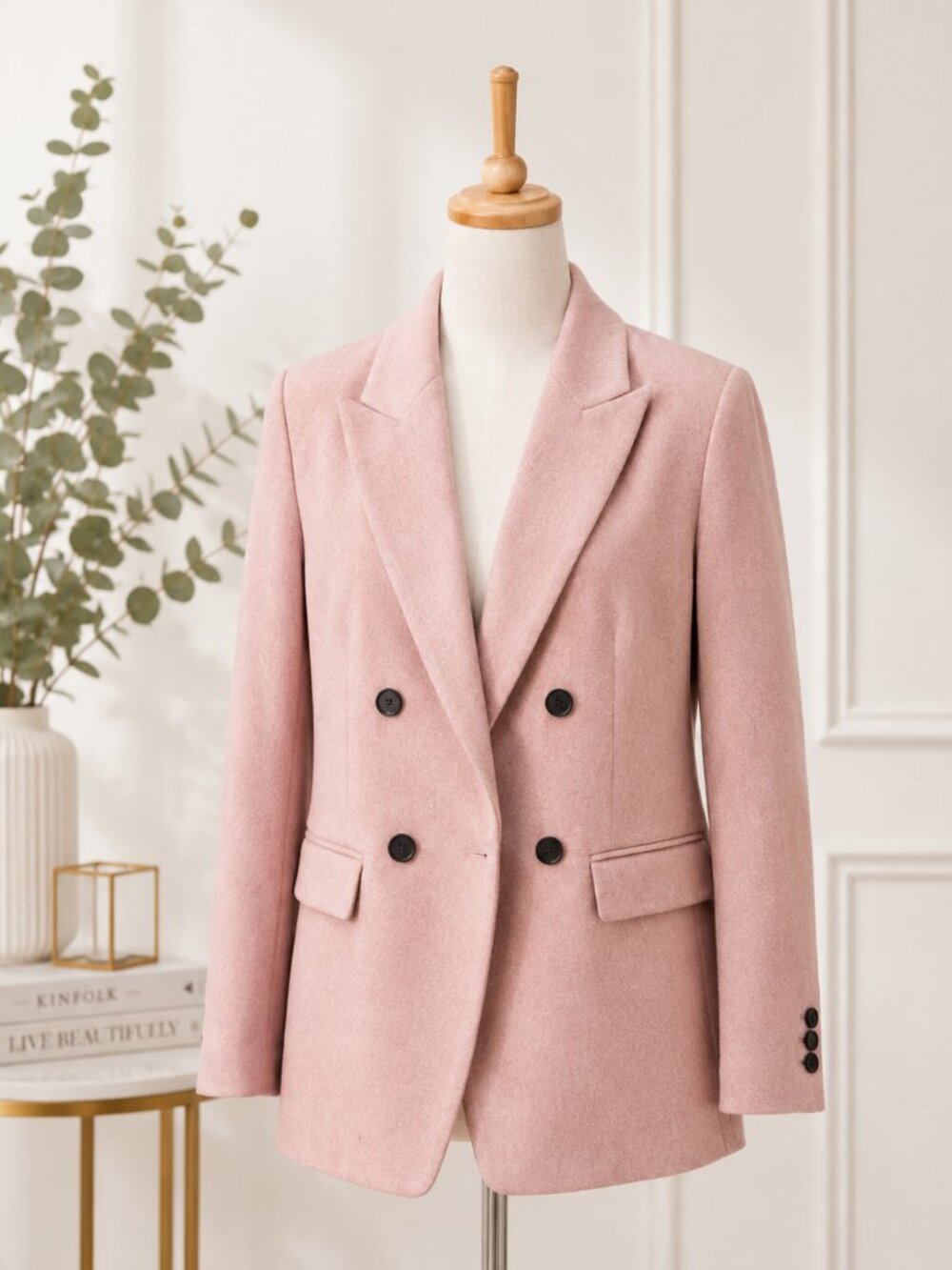 LOFT Coral Wool Blend Double Breasted Blazer Size 4 NWT